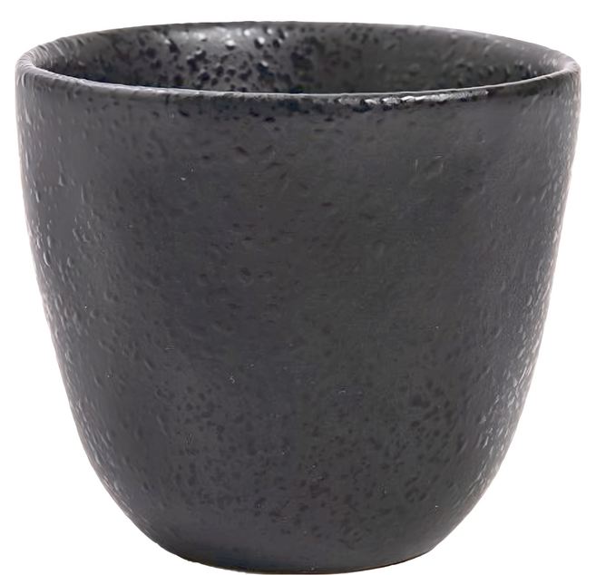 HOLA 和樂家居 艾曜陶瓷湯吞杯 8.6 x 8.6 x 7.3cm 240g 180ml, 黑色, 1個
