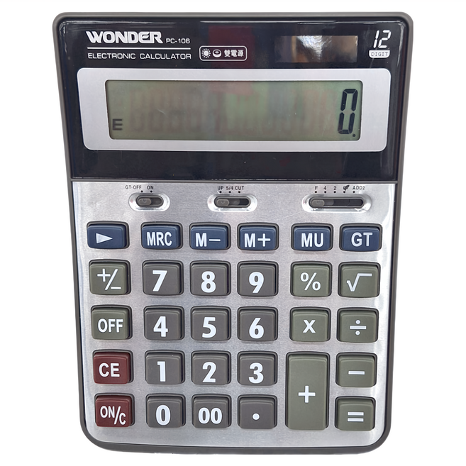 wonder 旺德電通 多功能計算機 PC-106, 灰色, 1個