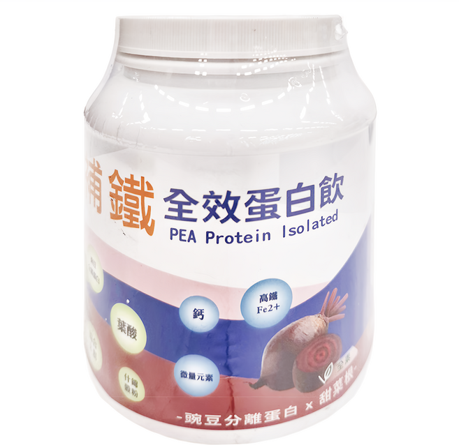 ONE-WAY 不二創立 大補鐵全效蛋白飲 豌豆蛋白, 800g, 1罐