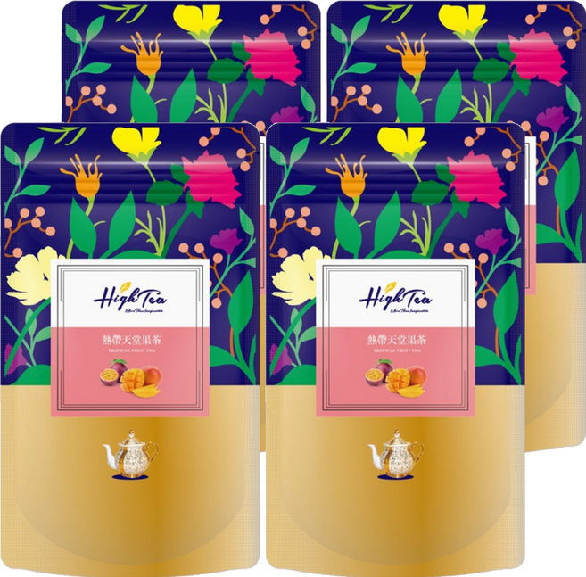 High Tea 伂橙 熱帶天堂果茶 德國進口花果茶 熱帶水果香氣濃郁, 3.5g, 12包, 4袋