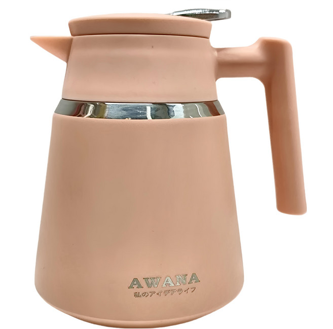 AWANA 簡約真空保溫咖啡壺, 1L, 粉紅色, 1個