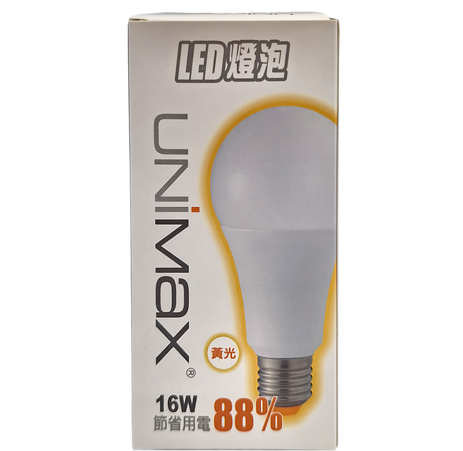 UNiMaX 美克斯 LED燈泡 16W, 黃光, 1個