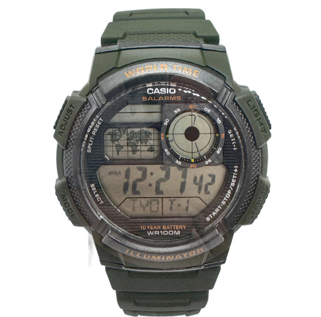 CASIO 卡西歐 10-YEAR BATTERY菁英部隊電子錶 AE-1000W-3AVDF
