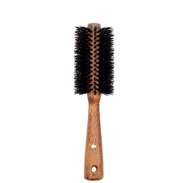 Braun Wettberg 珀薇 德國 FSC厚實豚鬃熱塑捲髮梳 60mm, 原木黑, 1支