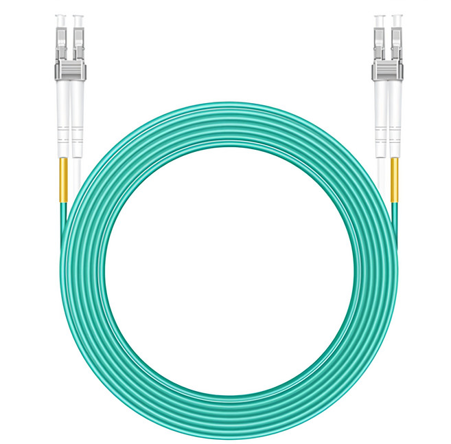 Neon 台灣霓虹 電信級LC-LC多模10G雙芯OM3全雙工光纖跳線, 5m, 水湖綠色, 1條