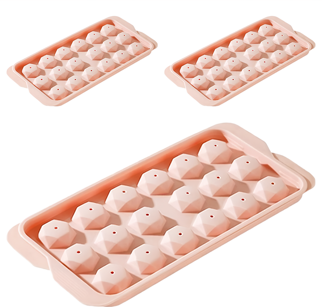 小麥購物 球狀製冰盒 Y557 146g, 菱形粉, 3個