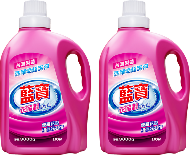 藍寶 衣留香洗衣精 優雅花香, 3kg, 1入, 2桶