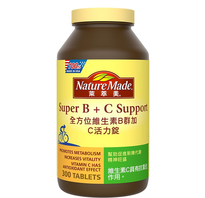 Nature Made 萊萃美 全方位維生素B群加C活力錠, 300錠, 1罐