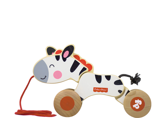 fisher-price 費雪 動物拖拉車, 多色 斑馬, 1個