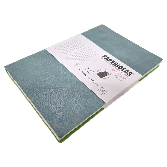 PAPERIDEAS A5 軟皮 188頁 橫線筆記本, 霧藍色, 1本