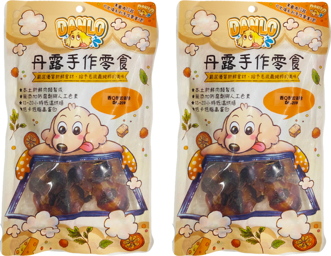 DANLO 丹露 手作肉乾 香Q耐咬雞胗 100g 台灣產 寵物零食, 2包