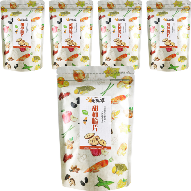 元氣家 甜柿脆片, 100g, 5包