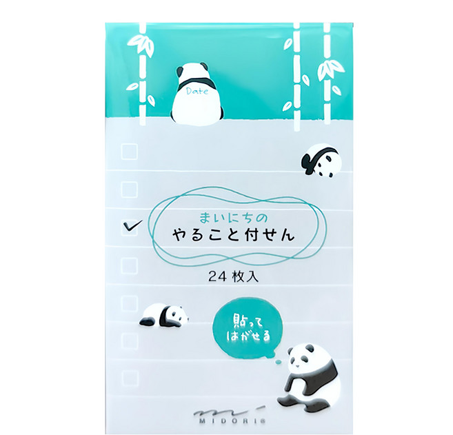 日本 MIDORI TO DO LIST 備忘貼, 熊貓, 1本, 24枚入