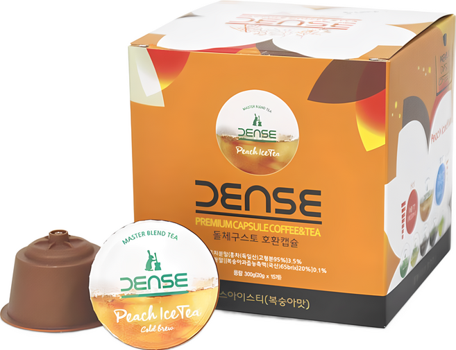덴스 돌체구스토 호환 캡슐 아이스티 복숭아맛 15개입, 1개, 20g