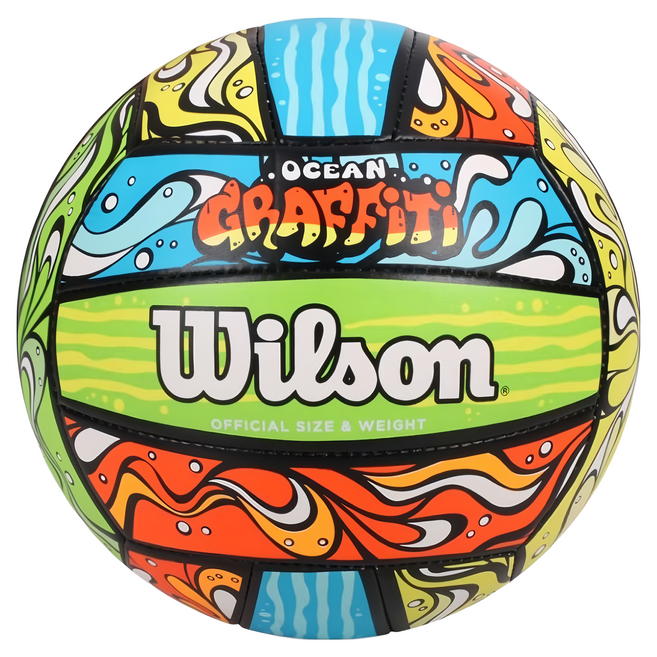 Wilson 沙灘排球 WTH40119XB 5 260~280, 塗鴉海洋款, 1顆