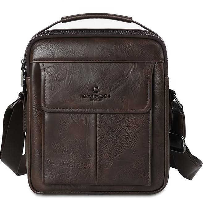 CAPACCI 男士休閒斜背包 YB_CP1251, 深棕色