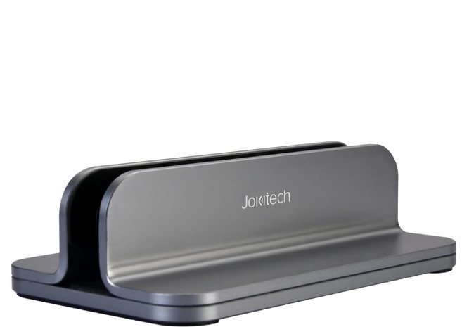 JOKItech 垂直式筆電立架/鋁合金筆記型電腦收納架 11~17吋平板適用, 1個, 灰色