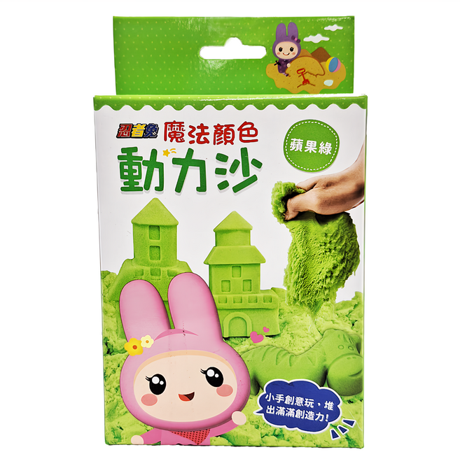 忍者兔 魔法顏色動力沙 蘋果綠, 400g, 1盒