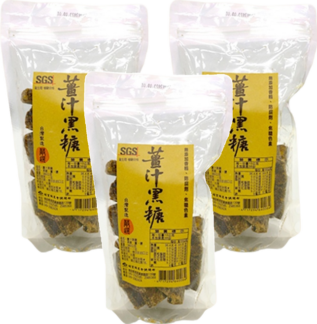 埔里鎮農會 薑汁黑糖塊, 380g, 3包