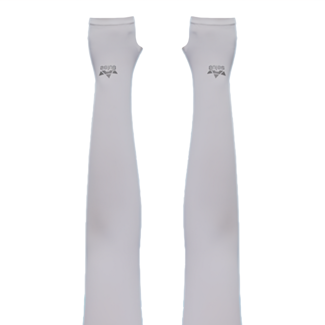 salua 抗UV運動冰袖套 F 85銀灰色 1雙, 銀灰色