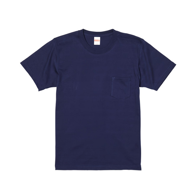 United Athle 厚磅口袋短T 5.6oz 不透膚 寬版落肩上衣, 藏青