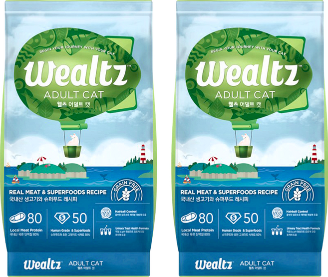 Wealtz 維爾滋 成貓食譜 天然無穀寵物糧, 1.2kg, 2袋, 無穀