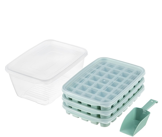 comet 35格方形製冰盒 3個 + 儲冰盒 + 冰鏟, 方形, 1組