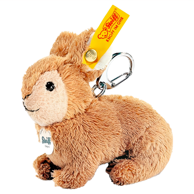 Steiff 德國金耳釦泰迪熊 Keyring rabbit 黃標玩偶, 10cm, 黃色, 1個