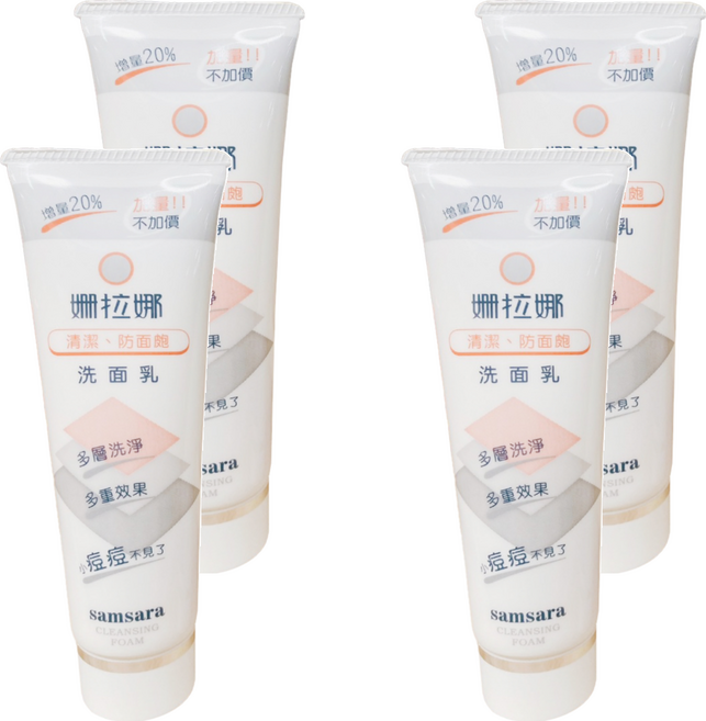 SUNRANA 姍拉娜 洗面露 120g 溫和洗淨、深層清潔、舒緩痘痘肌膚, 4件