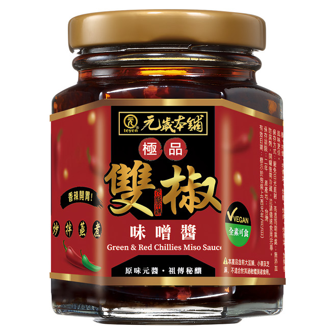 元歲本舖 極品雙椒味噌醬, 170g, 1罐