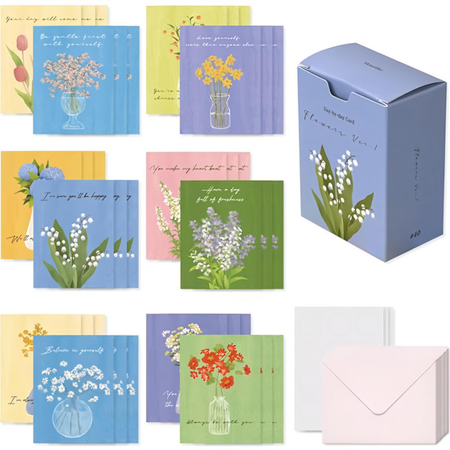 Monolike Olivia's Flowers Ver.1 日常卡片 12款 套組, 多色, 1組