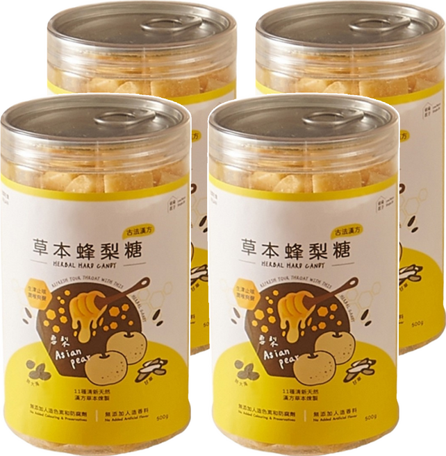 Love Nature Simple Life 依琦匠子 草本蜂梨糖 原味, 500g, 4罐