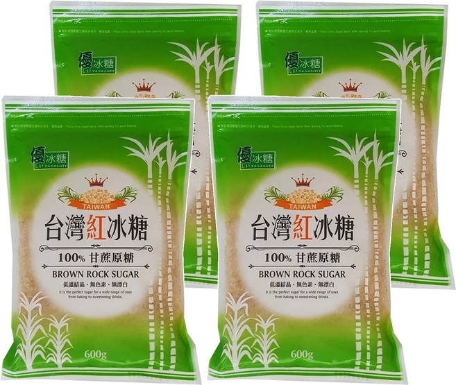 YASASHII 優 台灣紅冰糖, 600g, 4包