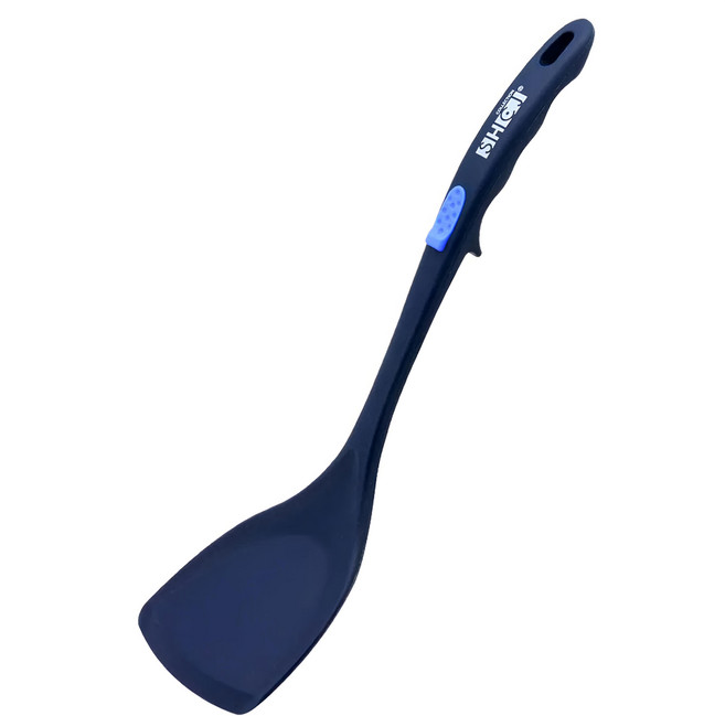 SHCJ 生活采家 炒鍋用矽膠鍋鏟 耐熱達250度 柔軟不傷鍋面, 深藍色, 1支