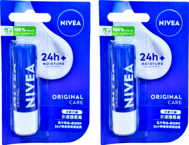 NIVEA 妮維雅 水漾護唇膏, 4.8g, 2件, 小藍