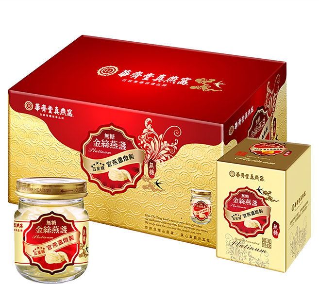 華齊堂 五星級無糖官燕盞 本產品不另附提袋, 6瓶, 75ml, 1盒