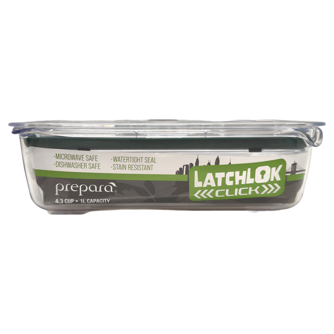prepara 沛樂生活 Latchlok CLICK系列 TRITAN保鮮盒 PPR03-00095G 3號 橄欖綠 1L, 1個, 1個