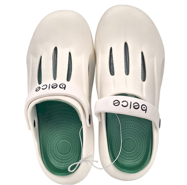 bebehome 潮款踩屎感軟底包頭兩用洞洞鞋 - 白色 EVA材質