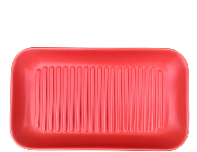 新食器 日本製IH油切烤盤 22 x 12.7 x 2.7cm, 紅色, 1個