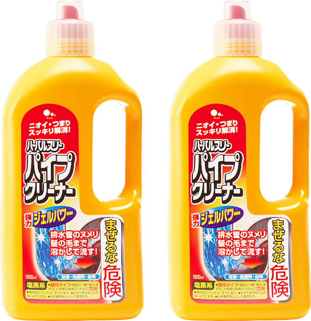 Mitsuei 水管疏通專用洗劑 適用於浴室、廚房、廁所管道 除菌消臭二合一 徹底溶解黏稠污垢 定期使用保養預防堵塞, 1L, 2瓶
