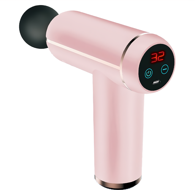 SOnGEn 松井 32段強度自動變速按摩筋膜槍 138 x 145 x 48mm 470g, SG-C08K-P, 櫻花粉