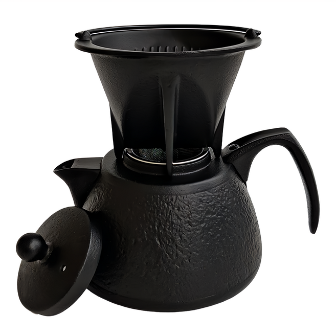 IWACHU 岩鑄 鑄鐵泡茶沖咖啡兩用壺組, 黑色, 750ml, 1組