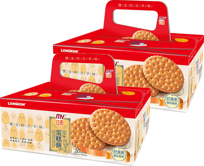 龍口 My味古早味蛋糕餅 20入, 460g, 2盒
