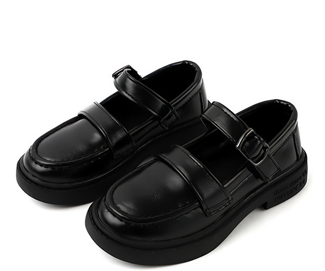 Rulushu 女童基本款腰帶樂福鞋皮鞋