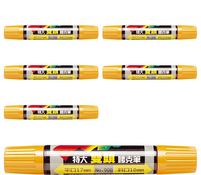 LIBERTY 利百代 特大雙頭嘜克筆 908-OR 29.5 x 182 mm, 橙色, 6支