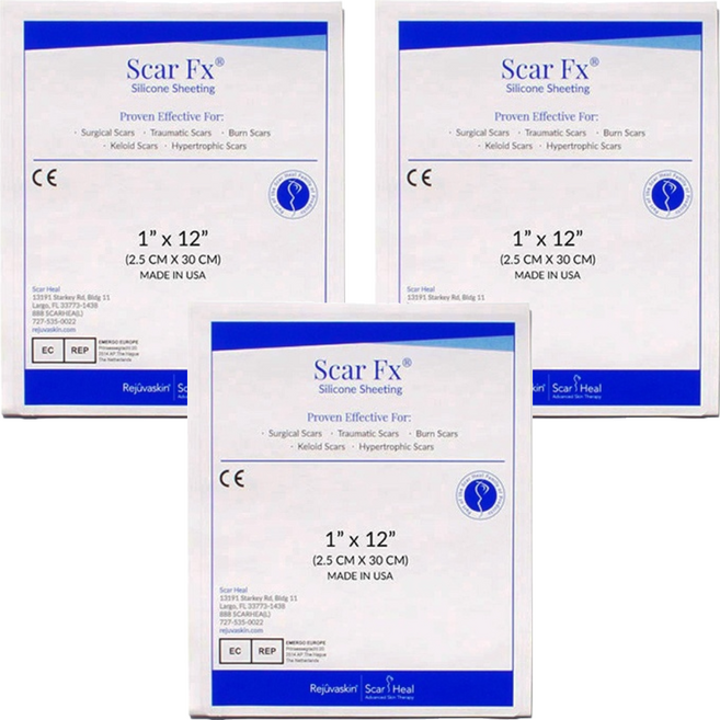 Rejuvaskin Scar Heal Scar Fx 疤痕護理矽膠片 2.5 x 30cm 10g, 3個