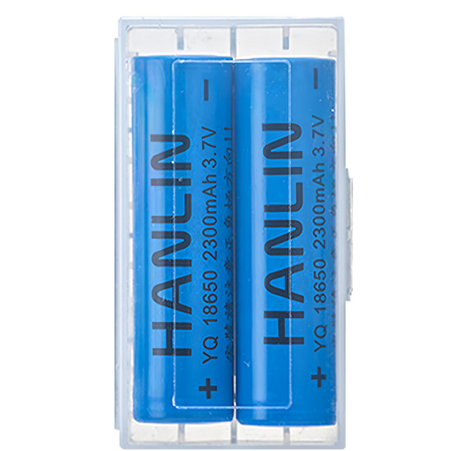 HANLIN充電電池 平頭 18650, 1盒, 2個