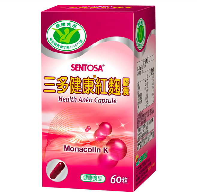 SENTOSA 三多 健康紅麴膠囊, 560mg, 60顆, 1罐