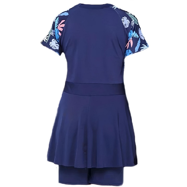 大尺碼保守連體泳裙套裝 成人女生泳衣, 藏青色