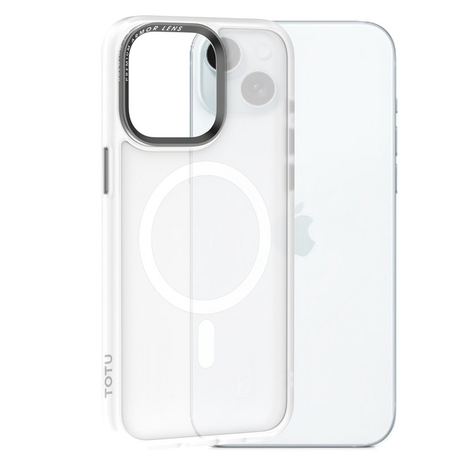 TOTU 拓途 金剛系列 手機防摔保護殼 for iPhone 15 Plus 磁吸 霧面磨砂 金屬鏡頭框 白色
